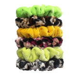 24/50/6pcs Scrunchies Women Velvet accessoires for boutique Cute Leopard High Quality Elastic Headwear Ponytail Hair Tie
