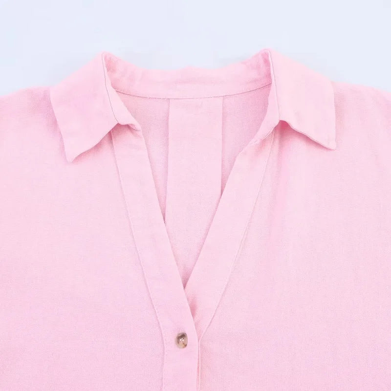 MUJER Striped Women's Shirt White Loose Casual Shirts for Women Summer Button up Shirts and Blouses Woman Wide Sleeve Ladies Top