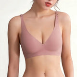 2Pcs/Set Seamless Bras For Women Wireless Underwear Push Up Bralette Soft Padded Deep V Sexy Lingerie Sleepwear Intimates S-3XL