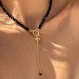 New Irregular Choker Vintage Tassels Zircon Heart Pendant Necklace For Women Female White Imitation Pearl Chain Valentine's Gift