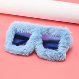 Y2K Oversized Plush Sunglasses Style Soft Fluffy Winter Shades Party Christmas Halloween Cosplay Novelty Glasses for Women