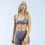 HISTELLO Impact Strappy Bra Women Seamless Gym Underwear High Support Halter Sexy Sports Clothing Push-up Yoga Workout Tank Top
