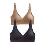 2Pcs/Set Seamless Bras For Women Wireless Underwear Push Up Bralette Soft Padded Deep V Sexy Lingerie Sleepwear Intimates S-3XL
