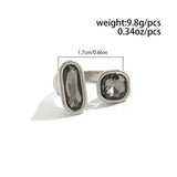 Minimalist Acrylic Rhinestone Open Ring for Women Korean Fashion Geometry Adjustable Knuckle Ring Party Jewelry Lady Gifts