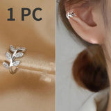 EVISPOL 1Pc Hot Sale Cute Metal Leaf Earcuff Clips On Earring for Women Fake Piercing Cartilage Earrings Ear Ring Without Hole