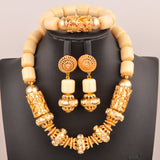 32inches 2Layers orange artifinal nigerian coral bead jewelry set wedding