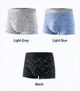 4pcs men's underwear, comfortable, soft and fashionable daily line print intimate boxer briefs, sporty and breathable boxers