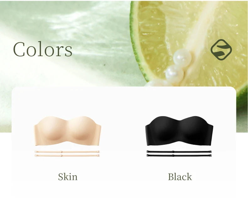 SUJIIN Summer Invisible Strapless Bras for Women Seamless Wireless Push Up Bra Lady Tube Top Supportive Bralettes Woman MX388