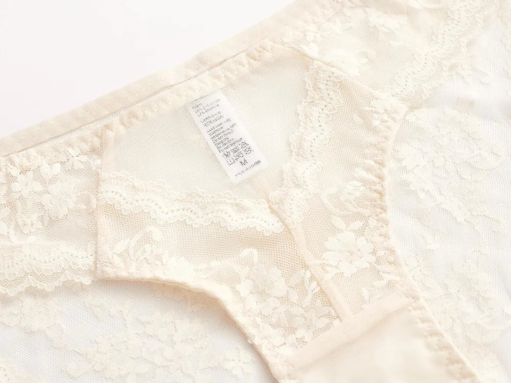 Summer Sexy Lace Embroidery Women Lingerie Set French Thin Cup Push Up Bra Comfort Breathable Underwear Ladies Bra Briefs Set