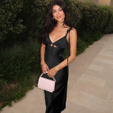 Dulzura Backless Lace Up Spaghetti Straps Cut Out Midi Dress Women Club Holiday Evening Party Dresses Y2K Clothes Drop Shipping