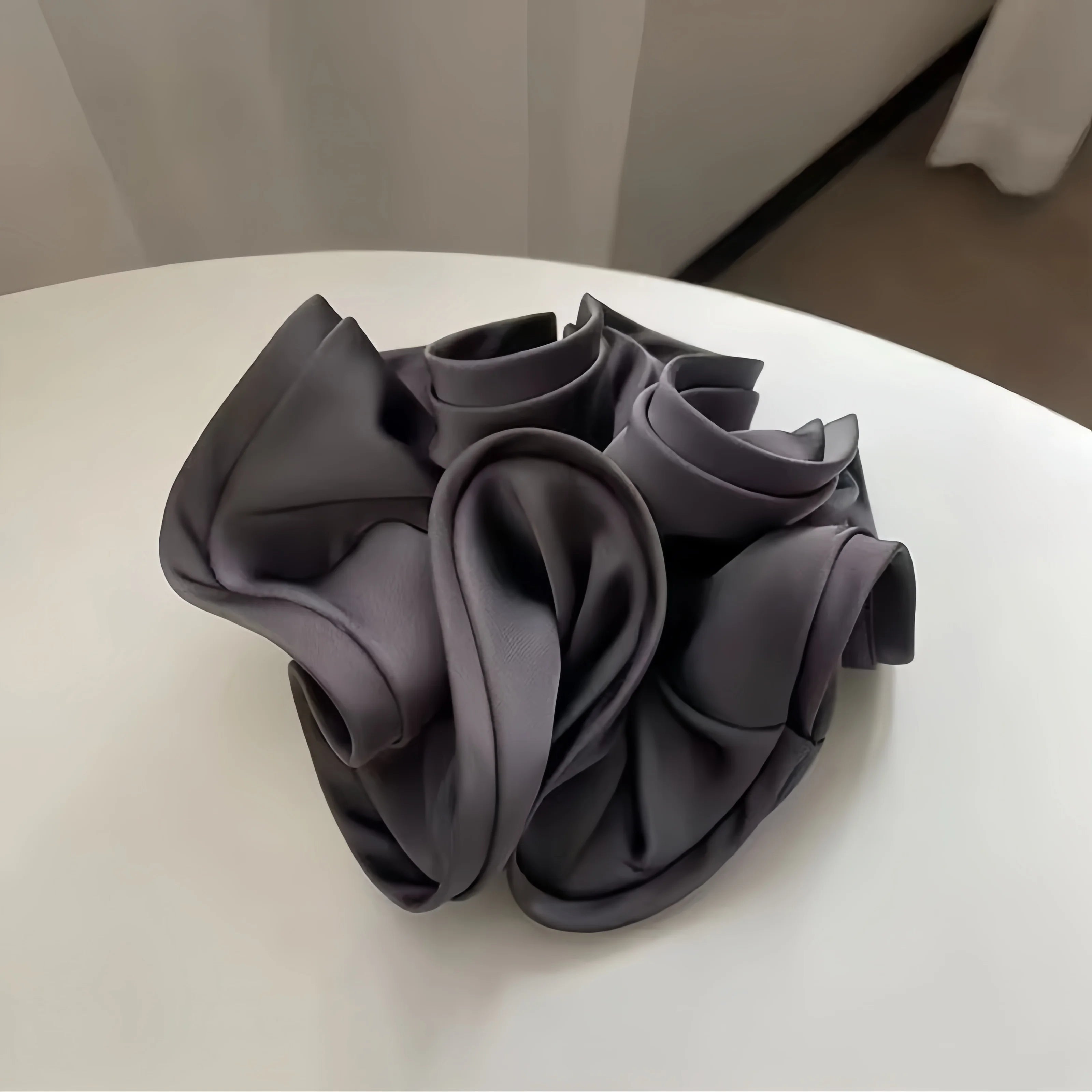 Korean Big Hair Tie Ribbon Scrunchies Satin Elastic Hair Band Bow Women Simple Temperament New Style  Ponytail Hair Accessories