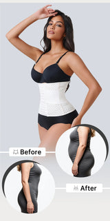 New Adjustable Waist Trainer for Women Double Belts Neoprene Corset with Zipper Workout Cincher for Tummy Control & Back Support