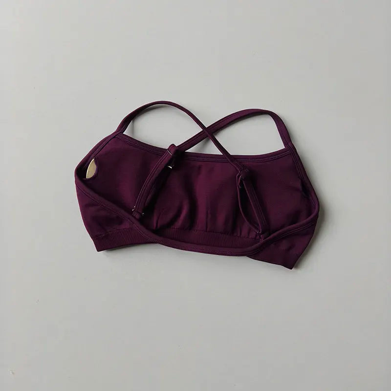 Seamless Women's Yoga Sports Bra Racer Back Nylon Breathable Running Gym Top Underwire Sexy Underwear Fitness Gym Bra Top