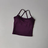 Seamless Nude Sports Bra Scrunch Push-up High Support Adjustable Thin Shoulder Strap Yoga Tank Top Women's Fitness Underwear Top
