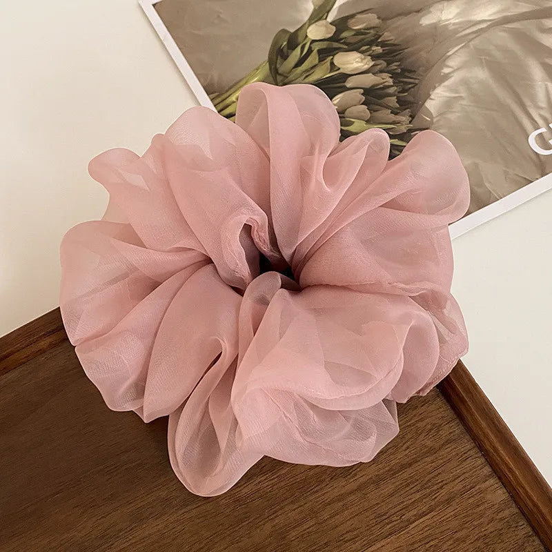 Large Mesh Hair Rope for Women Simple and Fashiona  Does Not Hurt The Hair Hair Rope Cute Girl High Ponytail Scrunchie