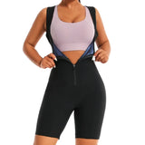 Women Hot Thermo Sauna Bodysuit One Piece Jumpsuit Shapewear Fitness Workout Sweating Bodysuit Body Shaper Thigh Trimmer Shorts