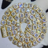 HHIOK Clustered Diamond Tennis Chain Miami Tennis Link Bracelet for Women 7MM Iced Out CZ Cuban Necklace Hip Hop Jewelry Gifts