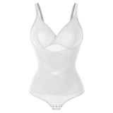 Women Cross Tummy Control Shapewear Sexy Mesh Slimming Waist Briefs Bodysuit Thin Breast Cup Body Shaper Butt Lifter Smooth Body
