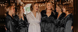RB032 2018 New Silk Kimono Robe Bathrobe Women Silk Bridesmaid Robes Sexy Navy Blue Robes Satin Robe Ladies Dressing Gowns