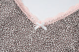 Hugcitar Leopard Print Slips Bows Patchwork Lace Sexy Slim Crop Camis Top Summer Fashion Women Y2K Outfits Festival Party