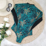 2026 Surfing Sport Swimsuit Long Sleeves Women One Piece Swimsuit  Swimwear Solid Monokini Bathing Suit Tropical Bodysuit Female