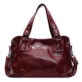 Retro Brand Roomy Shoulder Bag Female Luxury Solid Color Classic Crossbody Bag Large Capacity Style Soft PU Leather Tote Bag