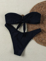 "2026 Sexy Bandeau Push-Up Bikini Set - Brazilian Thong Swimwear for Women"