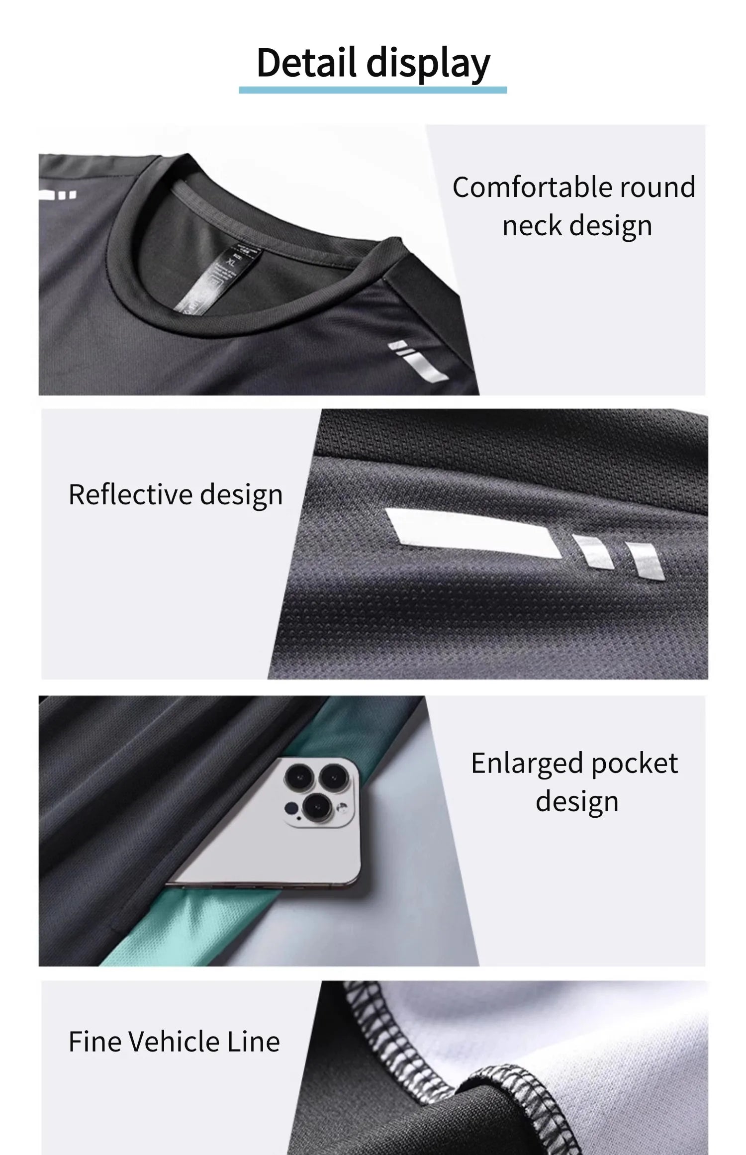 Men's sportswear, ice silk short sleeves and shorts running clothes, men's table tennis and badminton wear gradient T-shirt