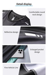 Men's sportswear, ice silk short sleeves and shorts running clothes, men's table tennis and badminton wear gradient T-shirt
