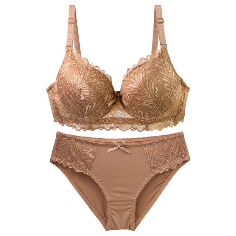 DaiNaFang Push Up Bras Set For Women Breathable Lift 34/75 36/80 38/85 40/90 42/95 BC Cup Underwear Bow Lingerie