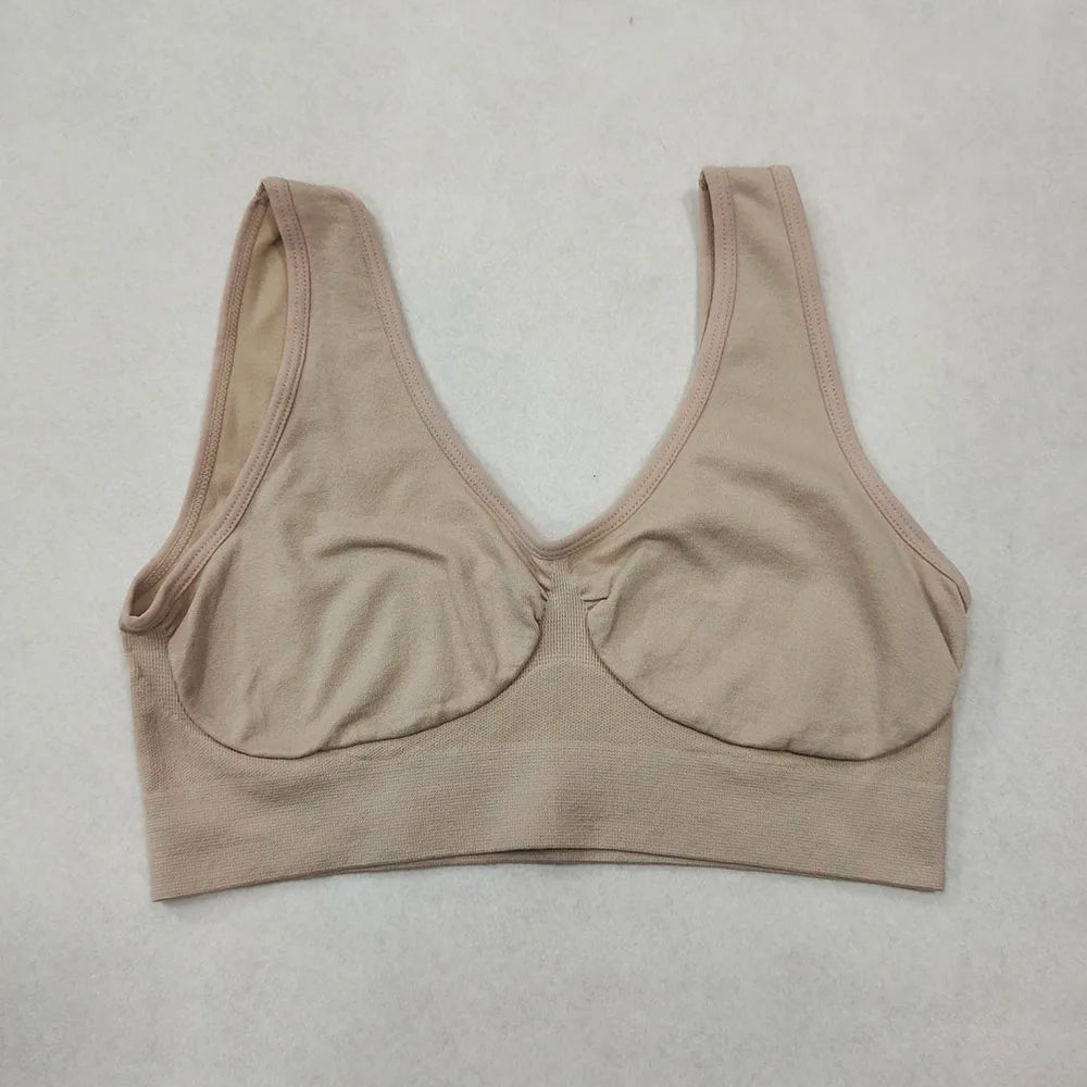 Women Sports Bra Without pad Sleep Brassiere Underwear sleep yoga sports bra vest Plus Size Top no sponge insert pad Bralette