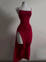 2025 explosive new dress summer high sensibility halter strap Spice Girl bag hip dress