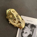 Acrylic Shell Shape Clutch Bag Gold Silver Blue Women Evening Party Cute Metal Shiny Purse Handbag 2025 Wholesale Clutch Bags