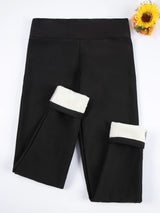 Autumn Winter Warm Fleece Women Leggings Velvet Thicken High Waist Tights Elastic Slim Solid Color Leggings Prevent Cold Tights