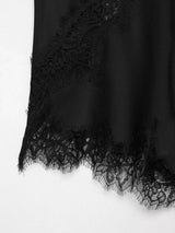 Elegant Asymmetrical Lace Lace Patchwork Top Sleeveless Backless Camisole Tops V Neck Sexy Lace Women tank top Summer Wear