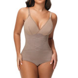 Women Cross Tummy Control Shapewear Sexy Mesh Slimming Waist Briefs Bodysuit Thin Breast Cup Body Shaper Butt Lifter Smooth Body