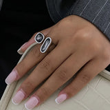 Minimalist Acrylic Rhinestone Open Ring for Women Korean Fashion Geometry Adjustable Knuckle Ring Party Jewelry Lady Gifts