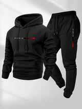 2025 letter printed sportswear set men's hooded sweatshirt long pants set spring and autumn winter warm suit
