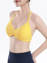 Women's Thin-Strap Halter Gym Bra - Sexy Backless Sports Bra for Yoga & Fitness Training