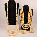 32inches 2Layers orange artifinal nigerian coral bead jewelry set wedding