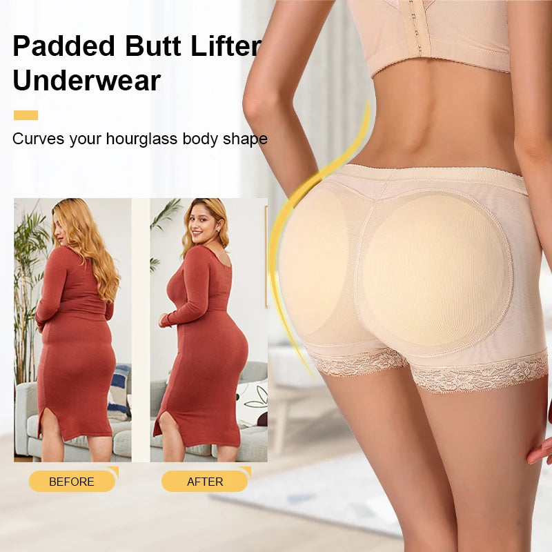 Women Butt Lifter Panty Fake Buttock Body Shaper Padded Underwear Lady Sexys Lift Bum High Waist Tummy Control Hip Panties