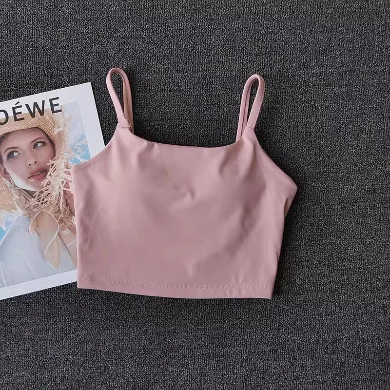 High-end Sports Bra Gym Camisole Fixed Pad Push-up Sports Underwear Women's Strapless Beauty Back Training Fitness Bra Yoga Bra