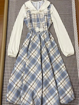 French Vintage Midi Dress Women Casual Evening Party Plaid Dress Office Lady Outwear One Piece Dress Korean Fashion Spring Chic