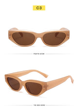 Retro Cat Eye Sunglasses Women Vintage Small Eyewear Women Men Rivet Sun Glasses Female Luxury Brand Eyewear UV400