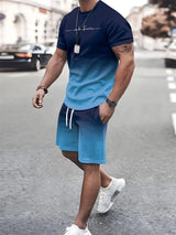 2024 New Summer Street Men's Suit Sportswear Men's Oversized Clothing 3D Print T-Shirt Shorts Men's Simple Clothing Fashion Suit