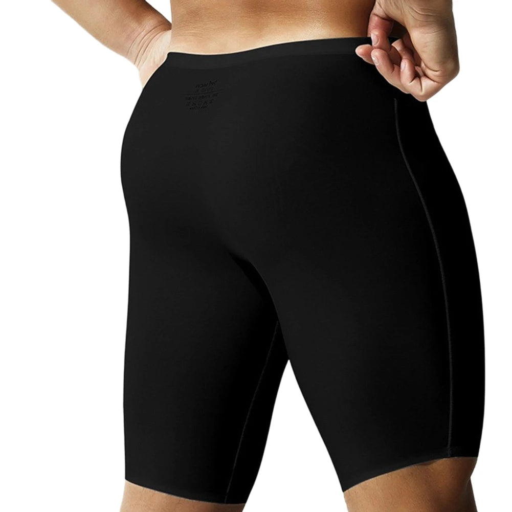 1pc Men Ice Silk Boxers Shorts Sports Long Leg Shorts Underwear Thin Seamless Anti-wear Panties Breathable Comfortable Underpant