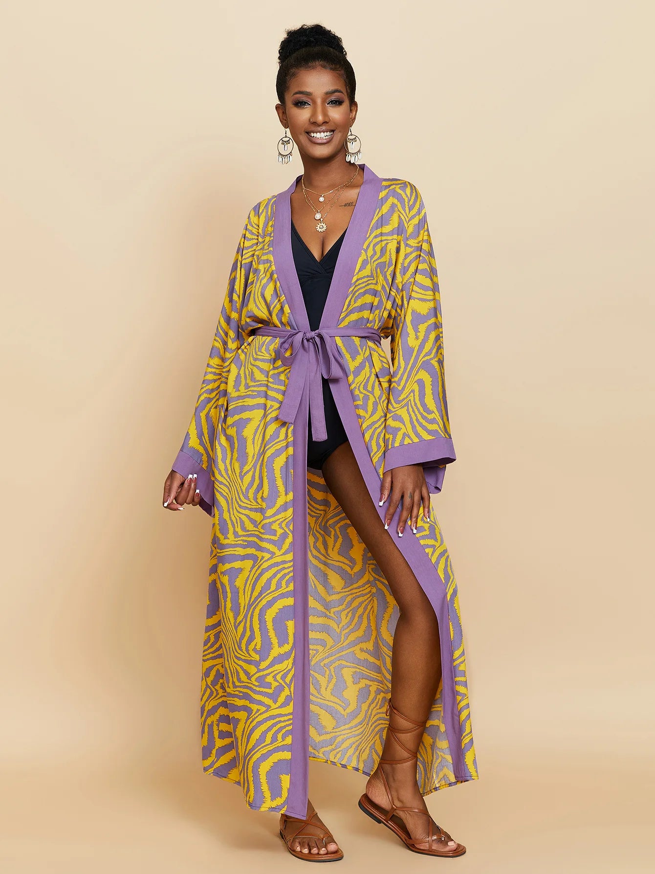 2026 Women Swimsuit Beach Cover Up Dress Sleeve Kaftan Beach Tunic Long Pareos Bikinis Cover Ups Summer Robe Plage Beachwear