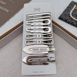 Sliver Metal Hair Clips Women Girls Y2K Duckbill Hairpin Personality Bangs Side Headwear Barrettes Hairclip Styling Accessories