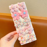 10Pcs/Set New Baby Girl Cute Colorful Flower Hair Bands Ponytail Holder Chilren Soft Scrunchies Rubber Kids Hair Accessories
