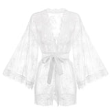 Sexy Lace Ladies Single Size Loose Black and White Bathrobes 264